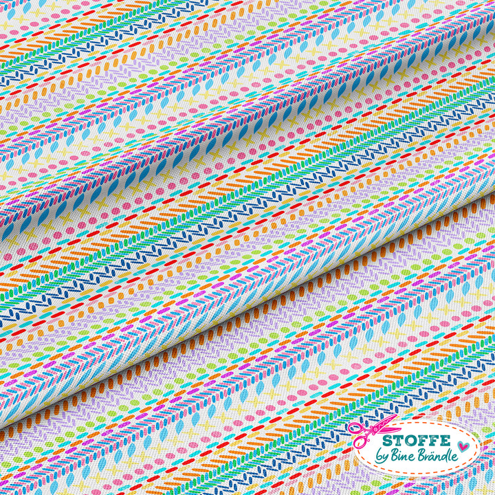 Patchwork Nähte weiß bunt - Stoff