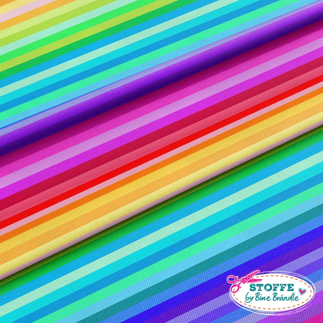 Streifenliebe Regenbogenbunt - Stoff Klassiker
