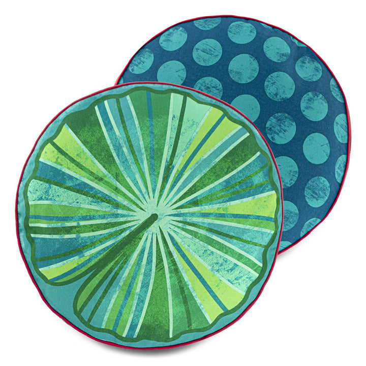 Dekokissen - Seerosenblatt mit Bordürenrand - 35 cm