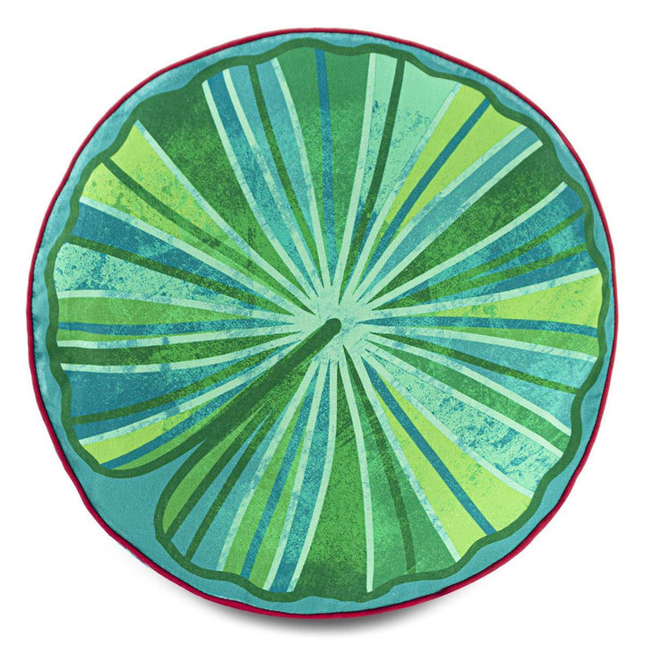Dekokissen - Seerosenblatt mit Bordürenrand - 35 cm
