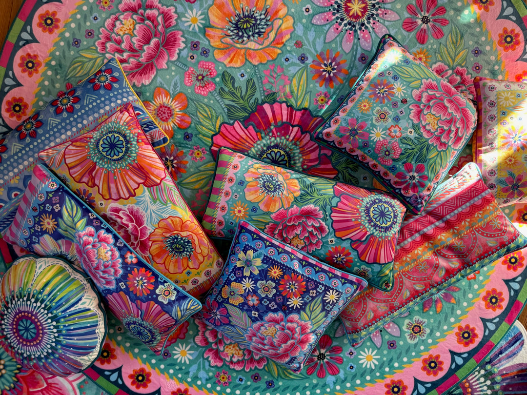 Dekokissen - Blumen Zauber - Gelb - 60 x 30 cm