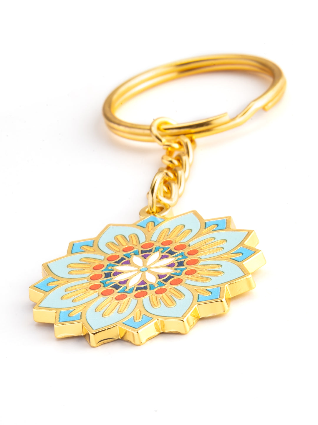 Schlüsselanhänger türkise Blume