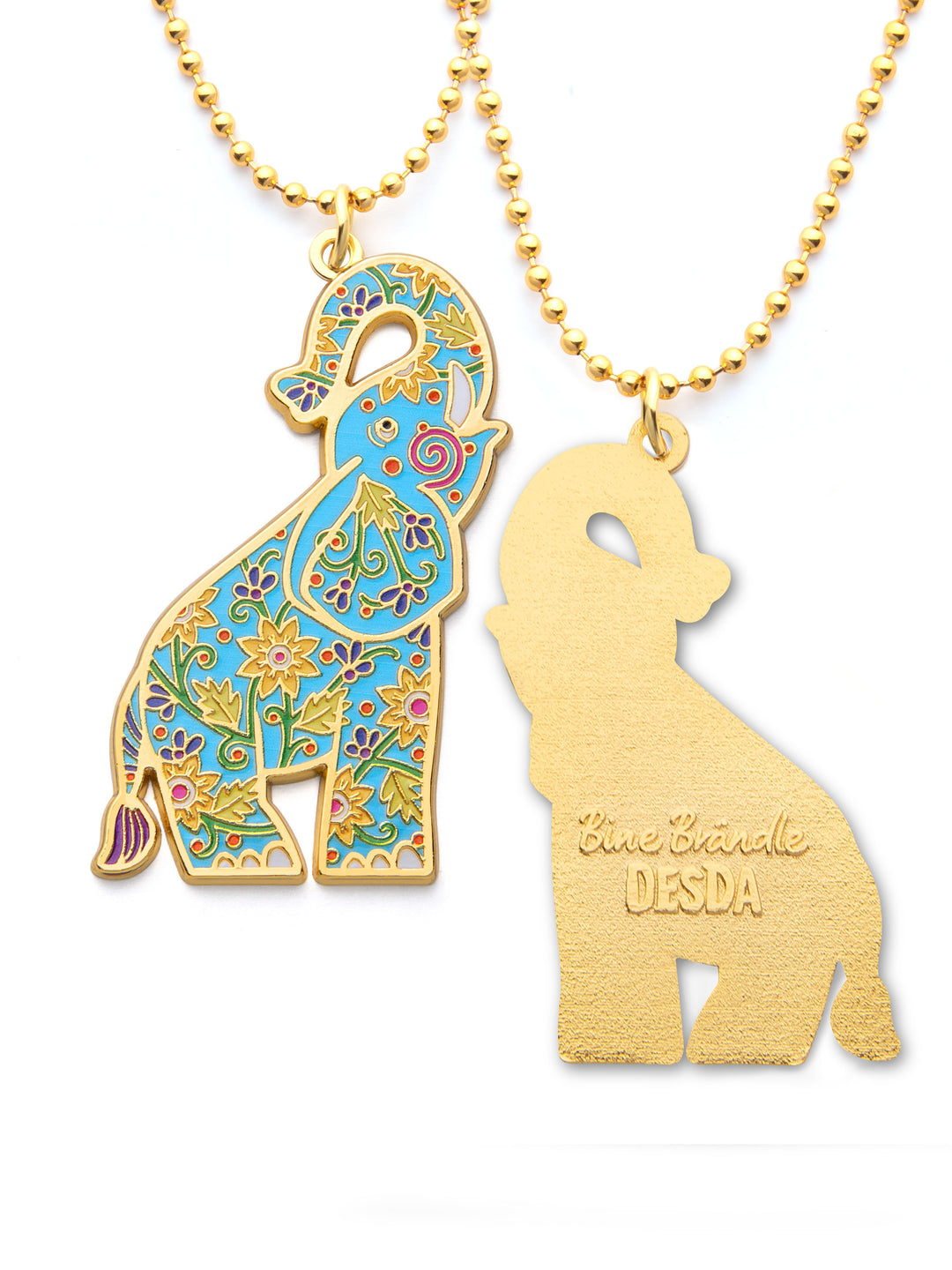Halskette Elefant hellblau