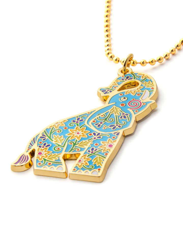 Halskette Elefant hellblau