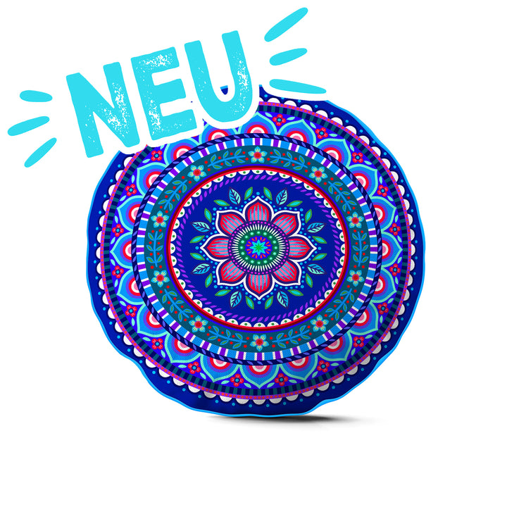 Lieblingskissen – Jasmin blau ⌀ 50 cm