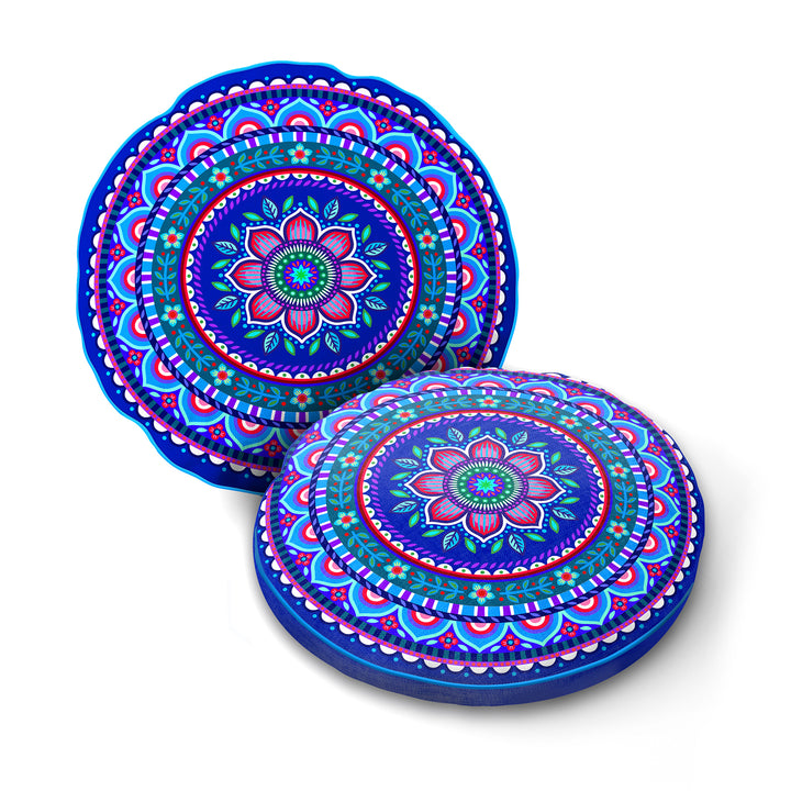 Lieblingskissen – Jasmin blau ⌀ 50 cm