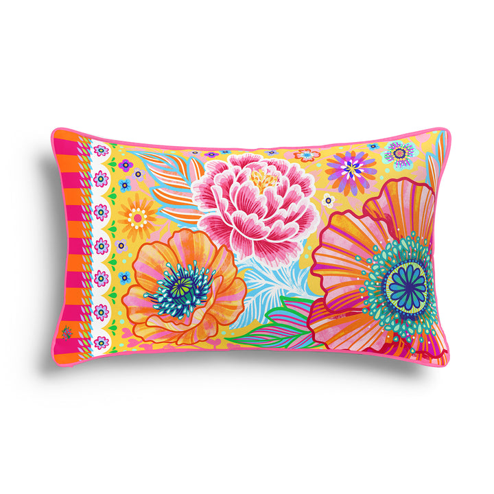Dekokissen - Blumen Zauber - Gelb - 60 x 30 cm