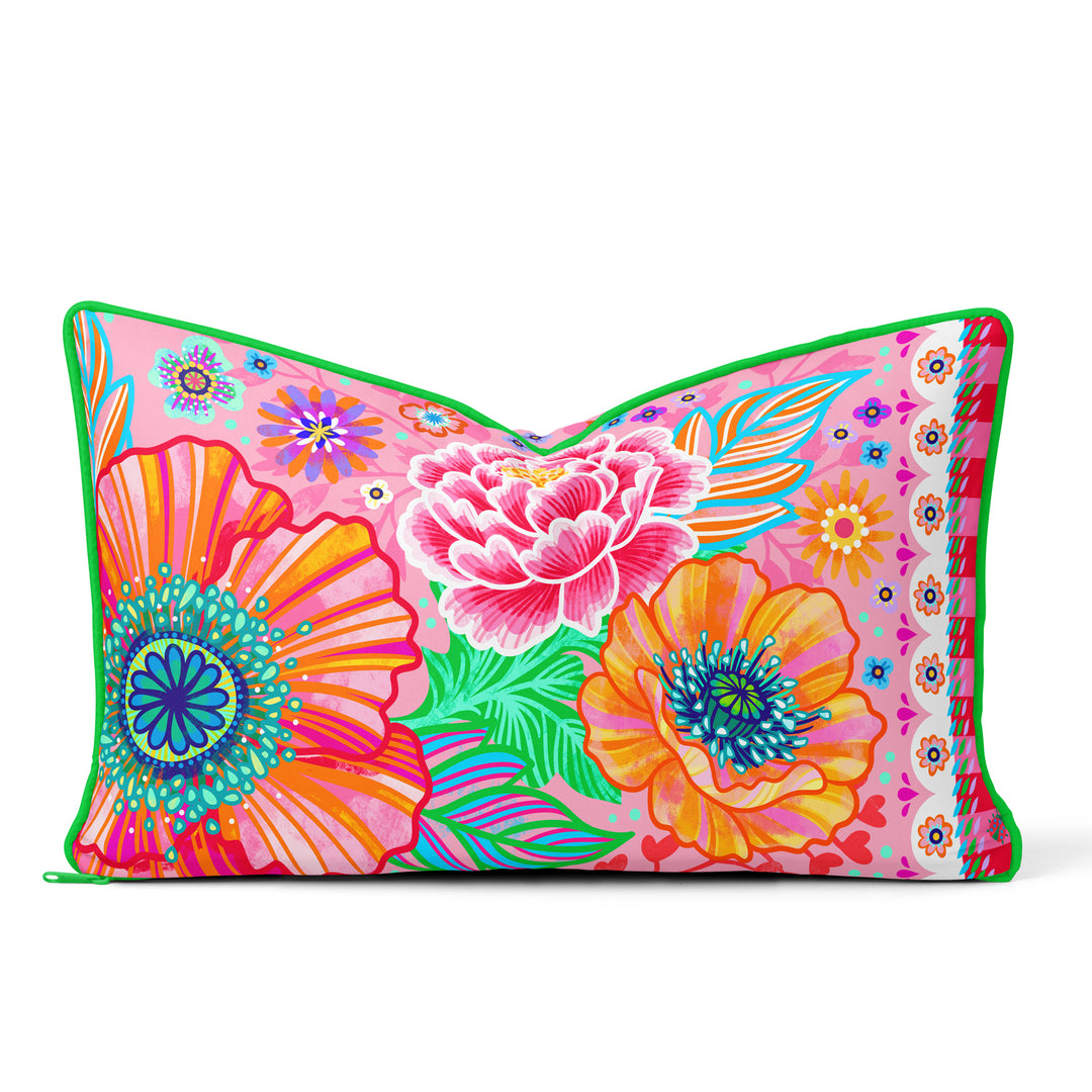 Lieblingskissen – Blumenzauber rosa 60 cm x 30 cm