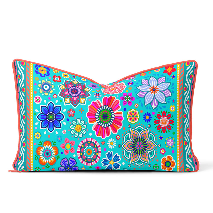Lieblingskissen – Flora türkis 60 cm x 30 cm