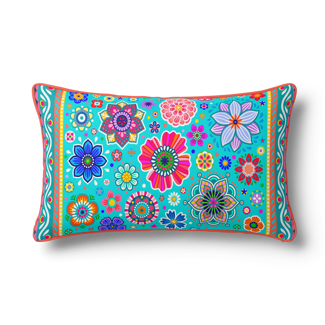 Lieblingskissen – Flora türkis 60 cm x 30 cm