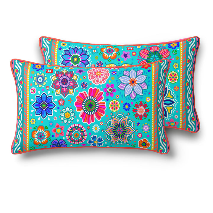 Lieblingskissen – Flora türkis 60 cm x 30 cm