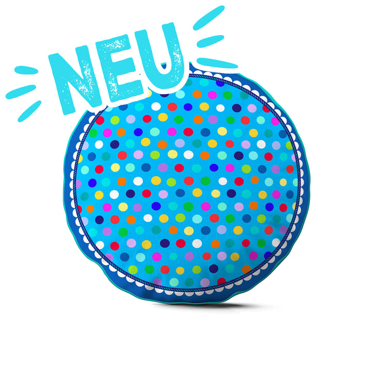 Lieblingskissen – Konfetti blau ⌀ 50 cm
