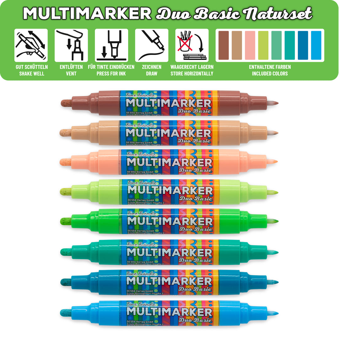 Multimarker Duo Basic Naturset 8 Stück