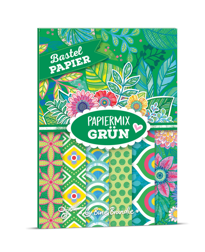 Bastel PAPIER - PAPIERMIX GRÜN