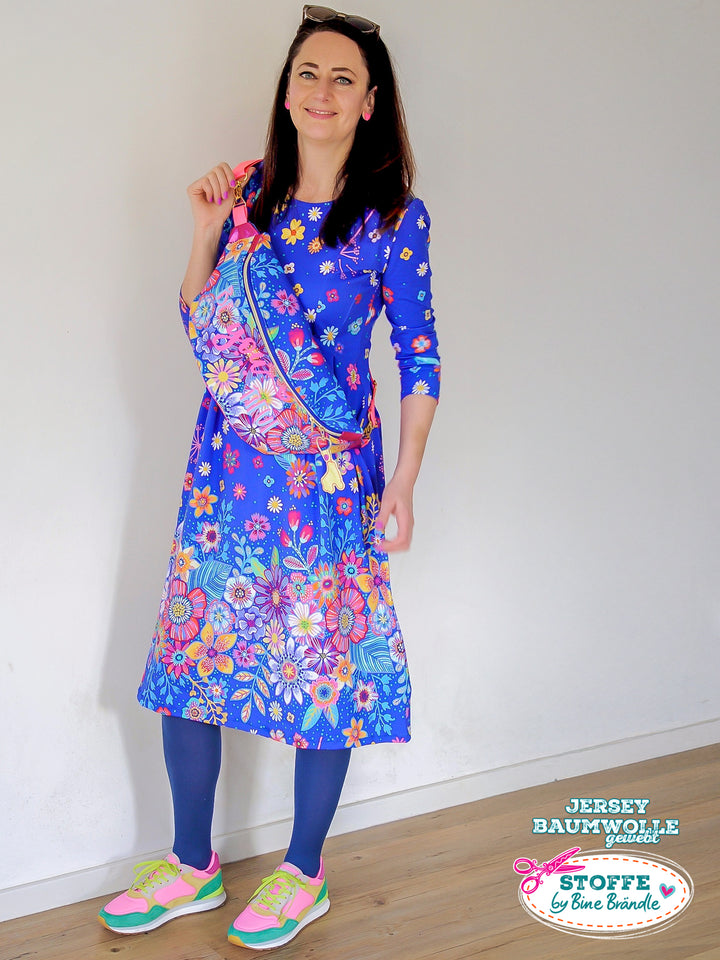 Blumenmeer Dunkelblau – Stoff