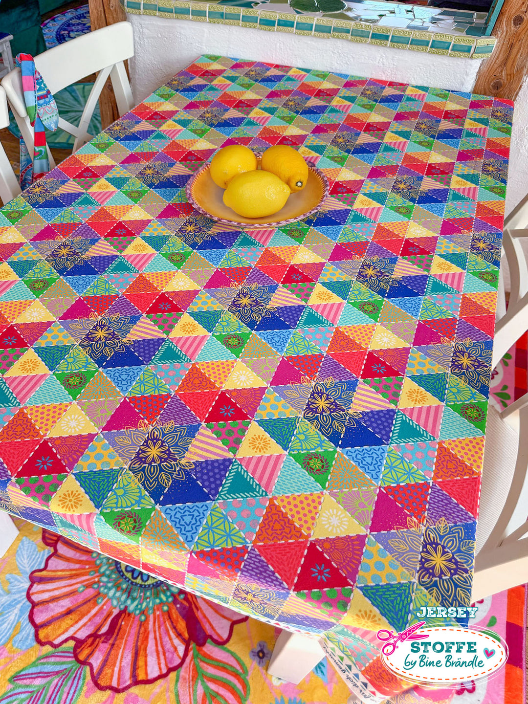 Dreiecke bunt - Stoff