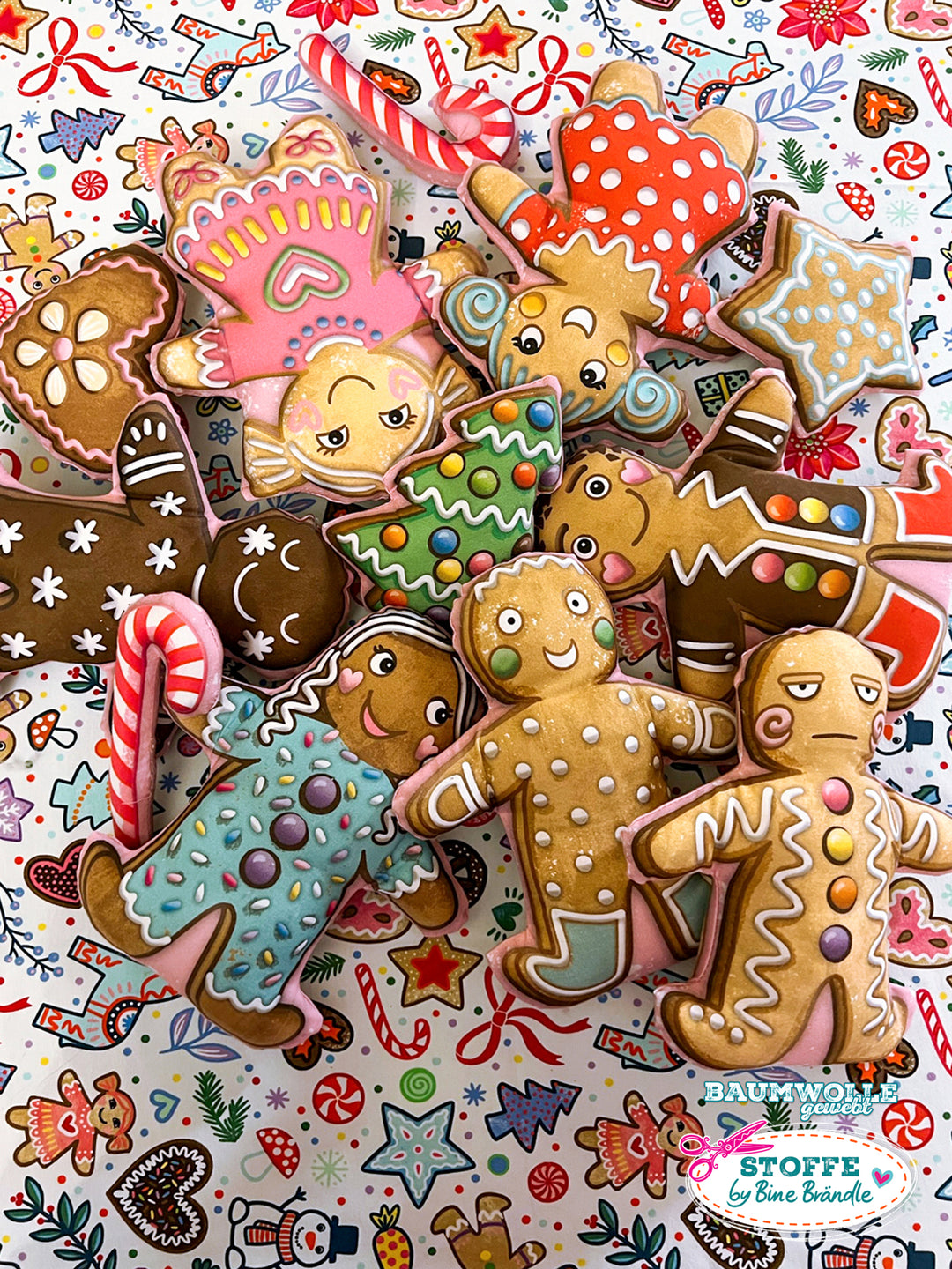 Lebkuchenmännchen groß weiß - Stoff Klassiker