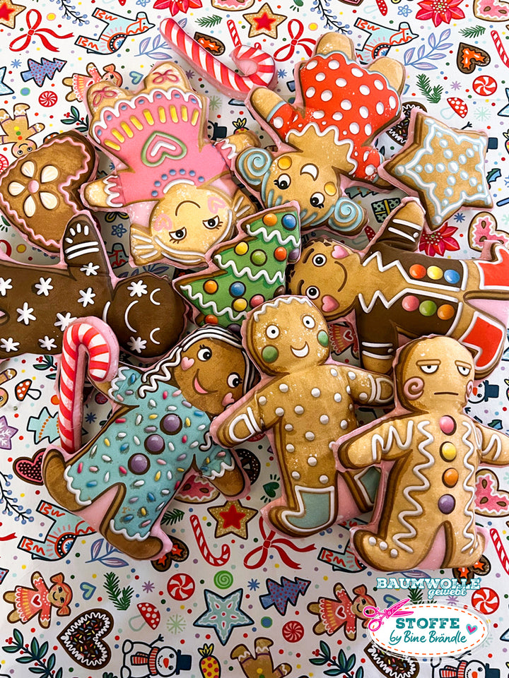 Lebkuchenmännchen groß weiß - Stoff Klassiker