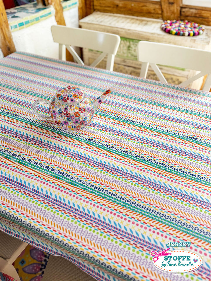 Patchwork Nähte weiß bunt - Stoff