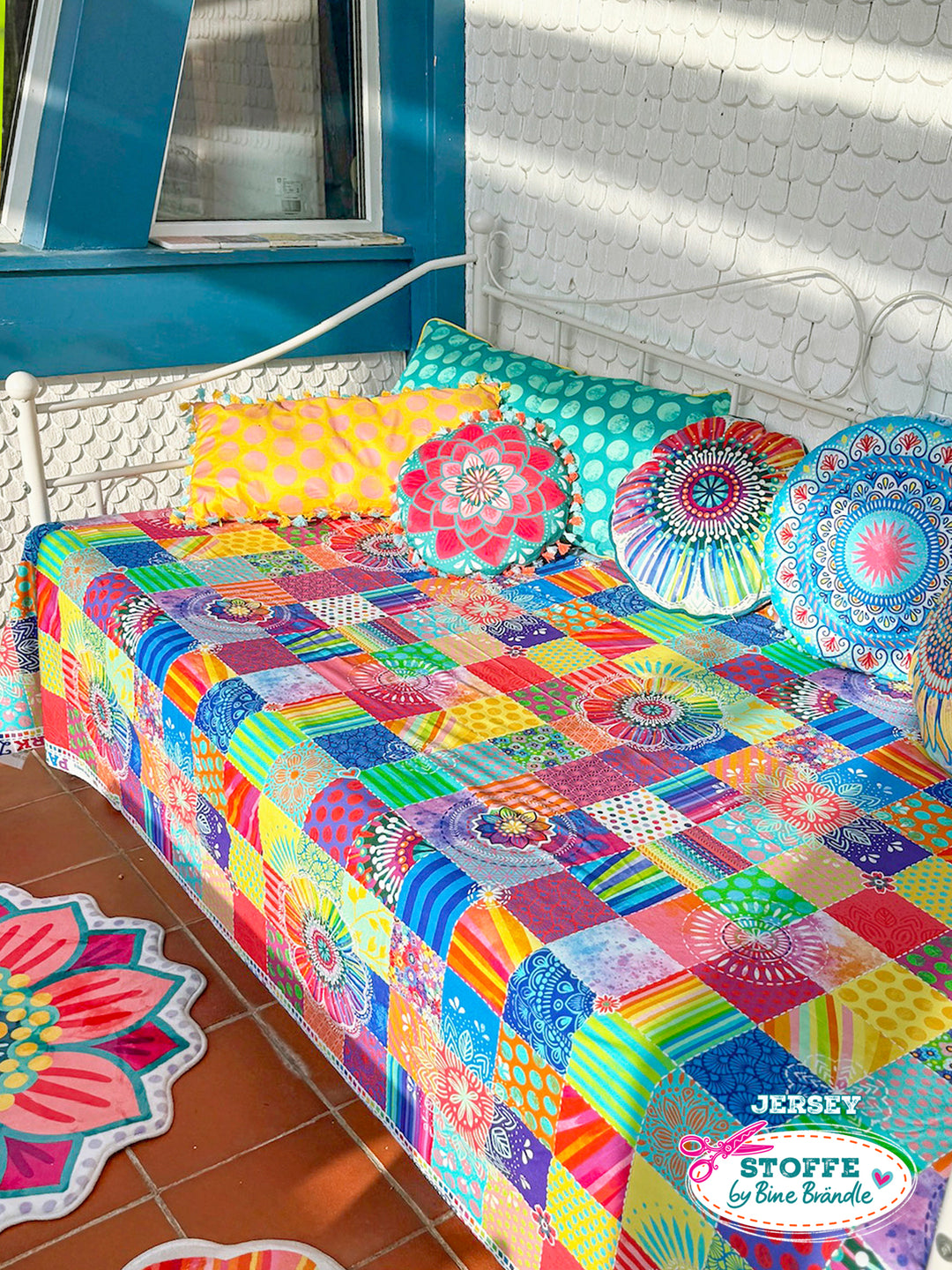 Patchwork Quadrate bunt - Stoff