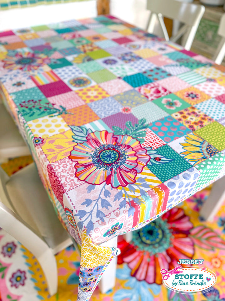 Patchwork Quadrate pastell - Stoff