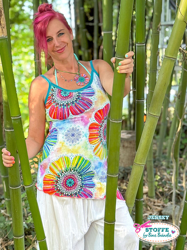 Regenbogenblume viele - Stoff