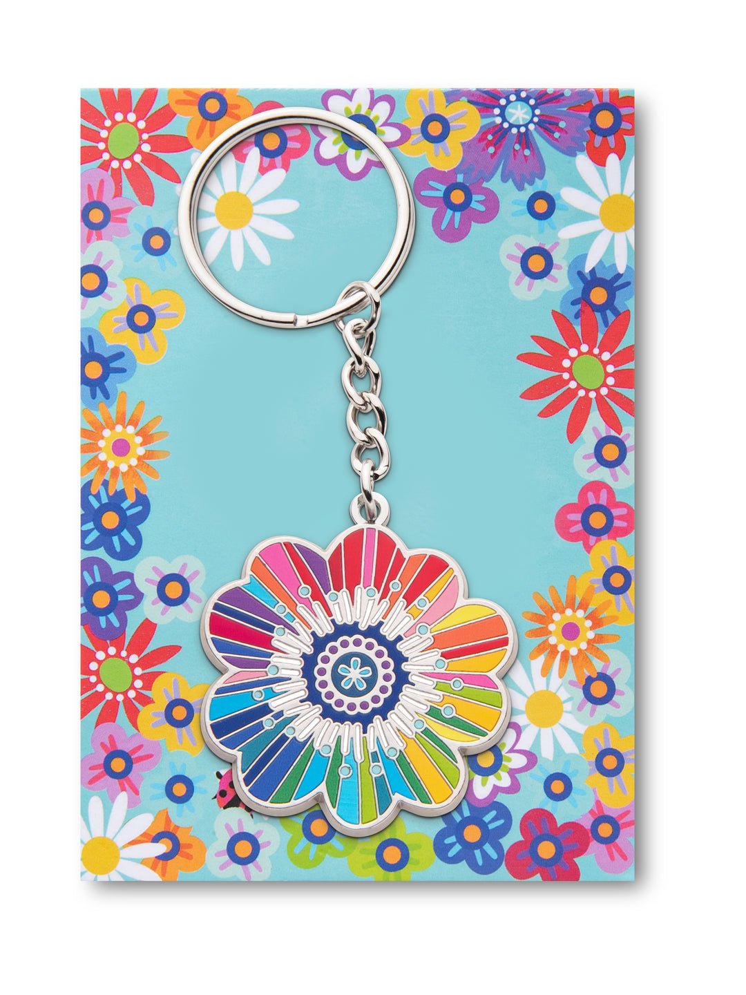 Schlüsselanhänger Blume Regenbogen