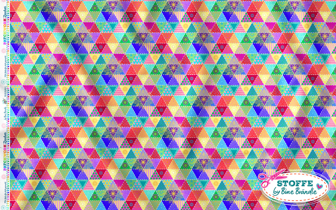 Dreiecke bunt - Stoff