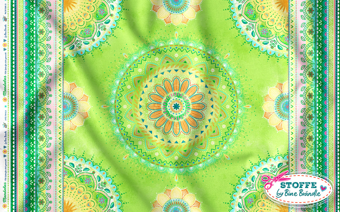 B-Ware Mandalas grün – Stoff