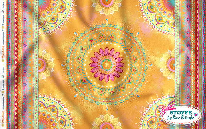 B-Ware Mandalas orange – Stoff
