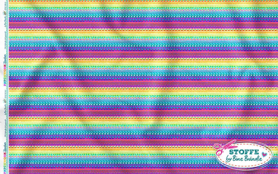 Patchwork Nähte bunt - Stoff