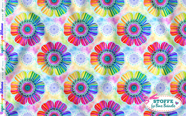 Regenbogenblume viele - Stoff