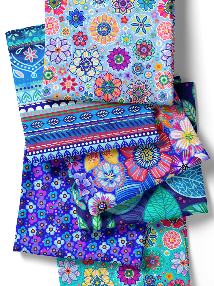 Blumenmeer Dunkelblau – Stoff
