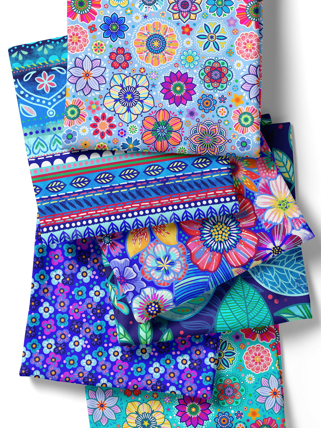 FLORA blau – Stoff