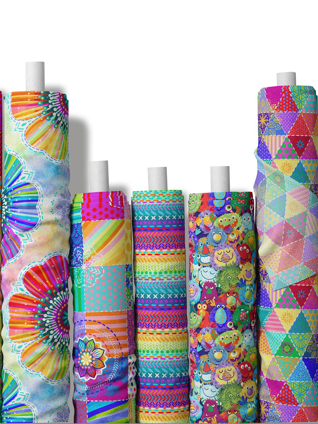 Patchwork Nähte bunt - Stoff