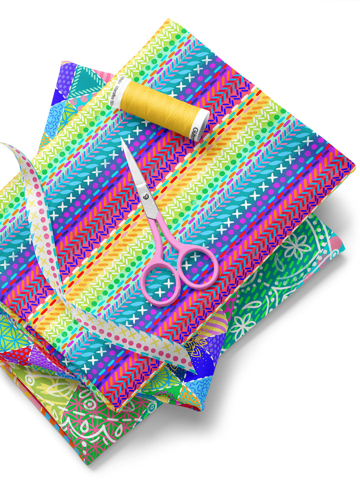 Patchwork Nähte bunt - Stoff