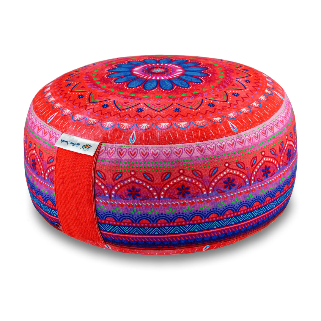 Meditations- und Yogakissen – Mandala Rotes Glück